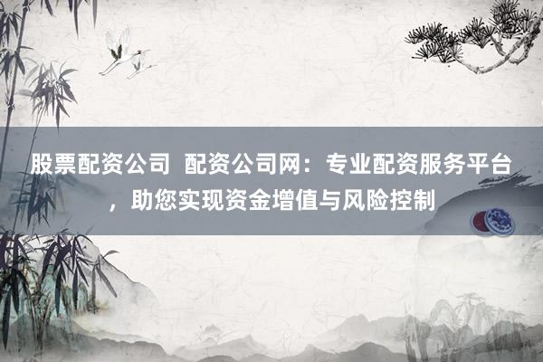股票配资公司  配资公司网：专业配资服务平台，助您实现资金增值与风险控制
