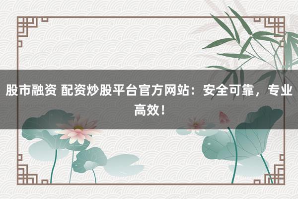 股市融资 配资炒股平台官方网站：安全可靠，专业高效！