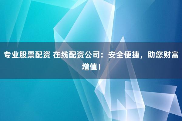 专业股票配资 在线配资公司：安全便捷，助您财富增值！